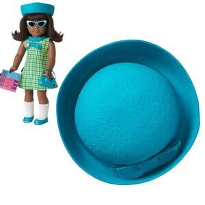 NEW American Girl Melody Doll FELT HAT Aqua Blue Meet Accessory 1960s Style Hat
